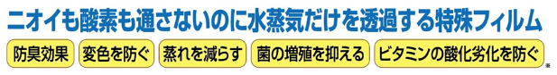 ニオイも酸素も通さないのに水蒸気だけを透過する特殊